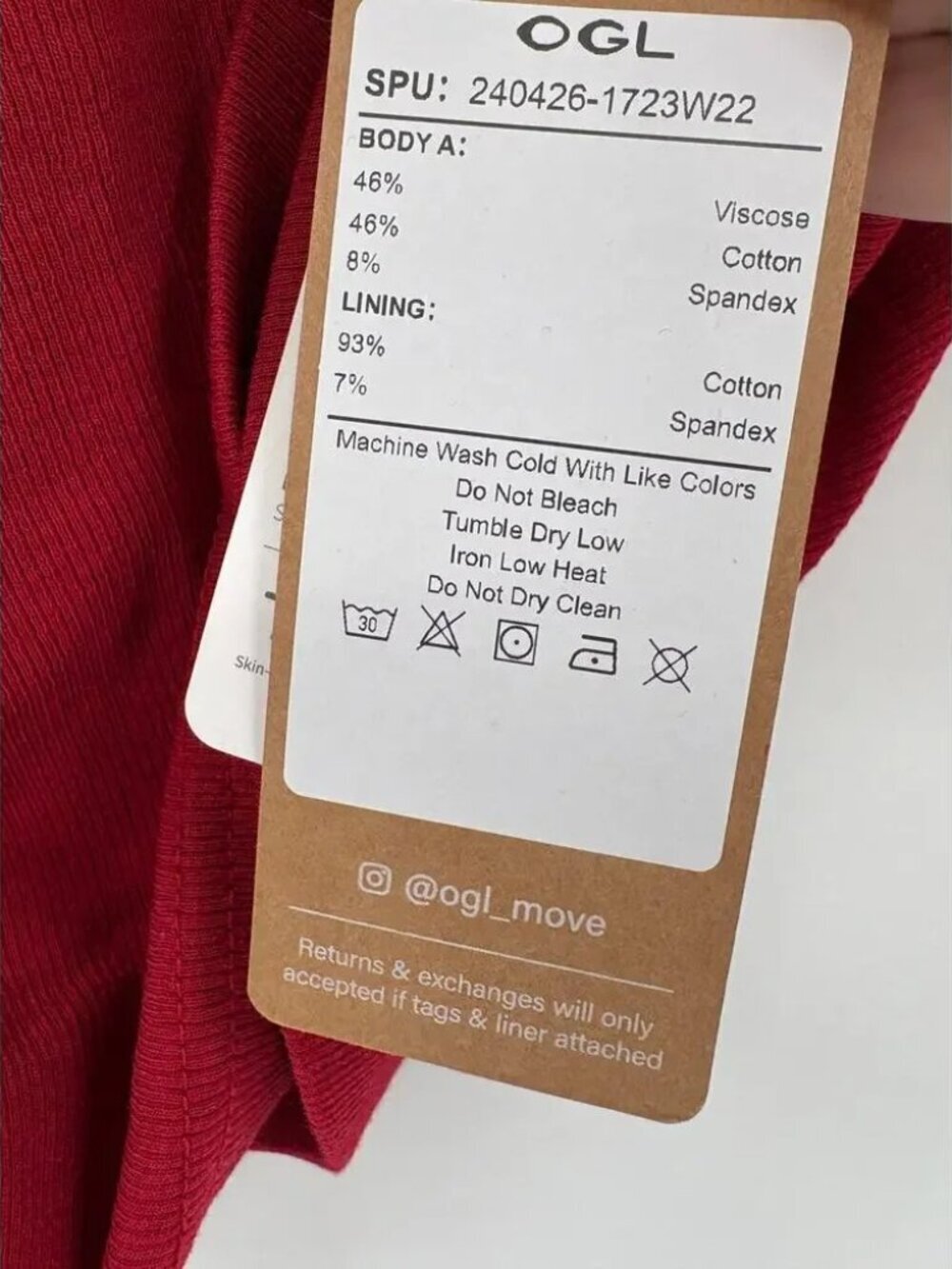 NWT OGL Plantive® Elastic Open Back Bra Tank Dusk Retro Red XS - Picture 7 of 16